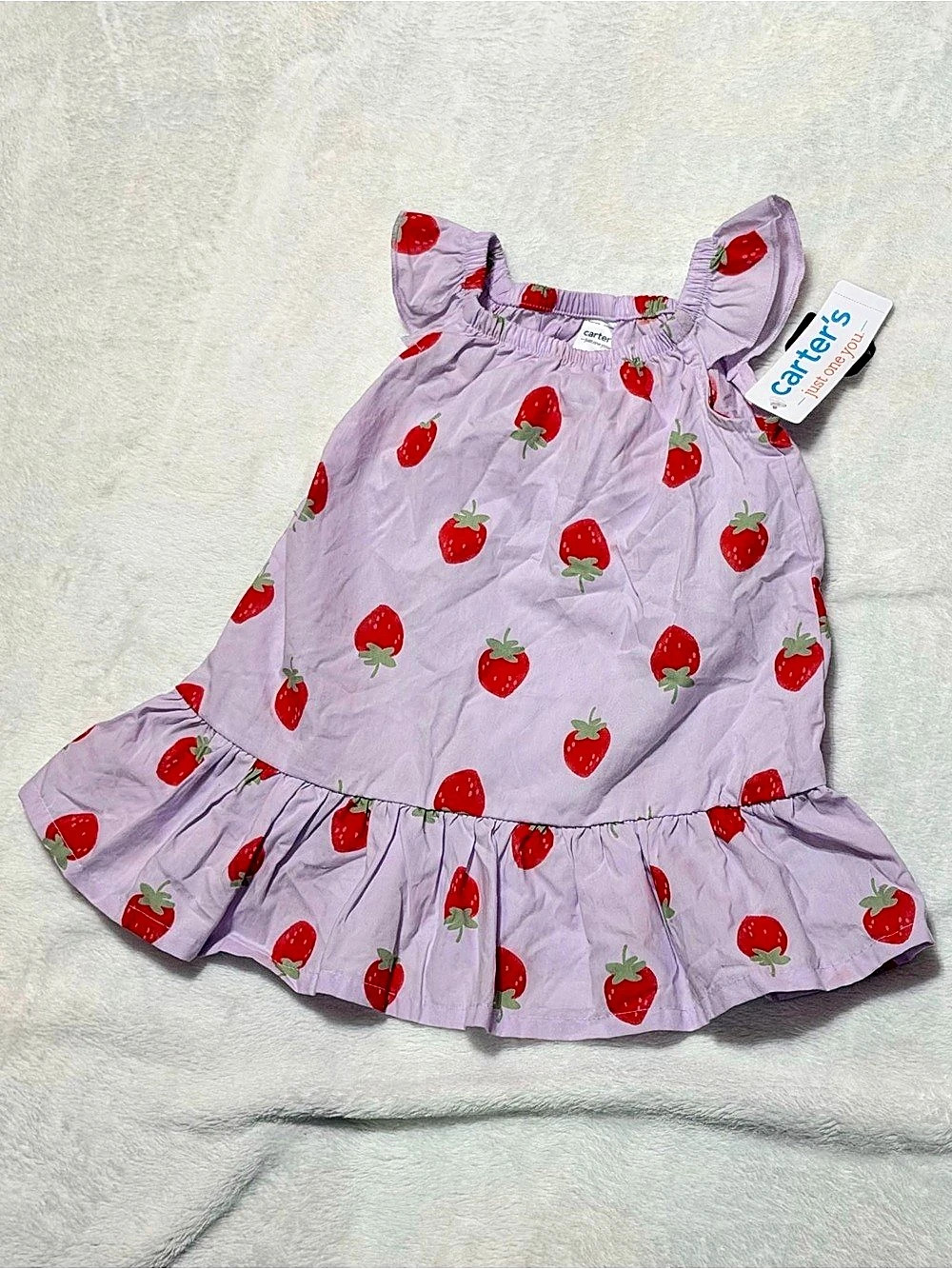 Carter's Strawberry Print Ruffle Dress NWT